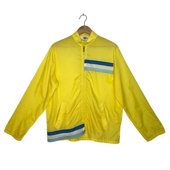 VINTAGE 1960’s Yellow Bright Vintage Windbreaker Size  Large - Picture 1 of 12